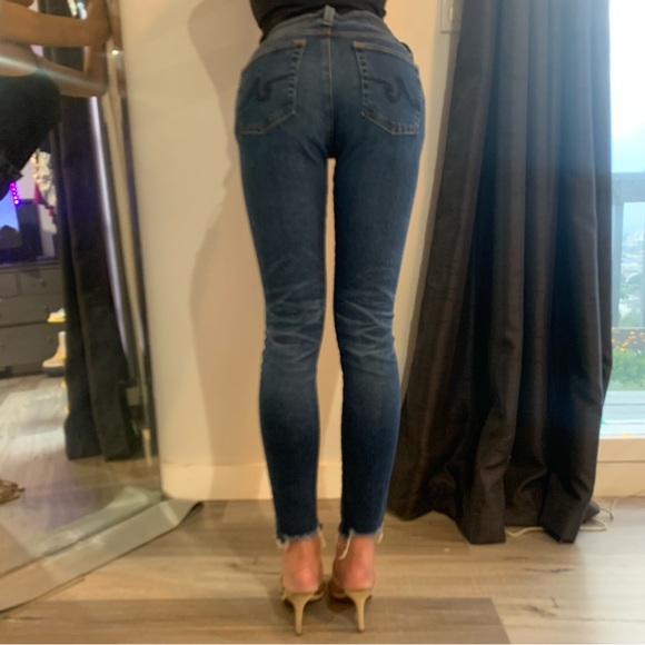 AG- ADRIANO GOLDSCHMIED Ankle Super Skinny Step Frayed Raw Hem - Picture 3 of 5